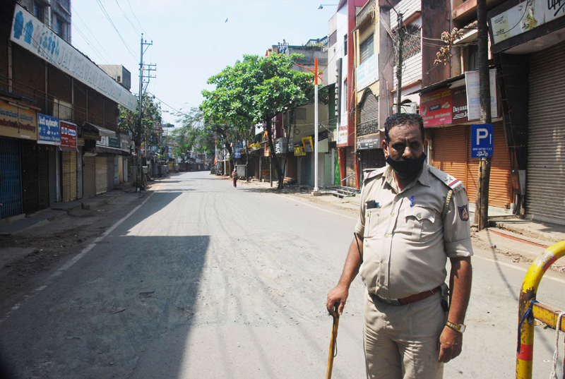 Anti-Covid lockdown in Belagavi