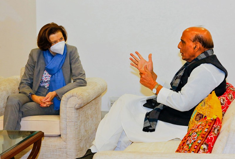 Rajnath Singh meets French counterpart Florence Parly in Delhi