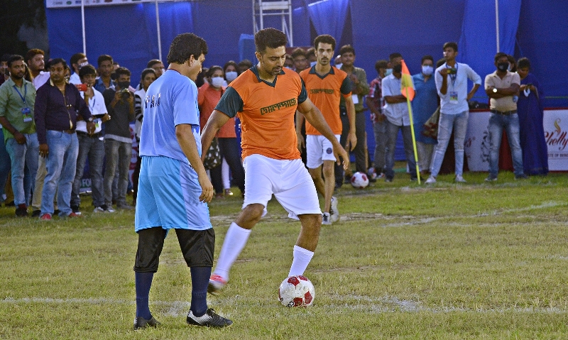 Team Golondaaj and IFA players play football match ahead of Dev starrer film's release