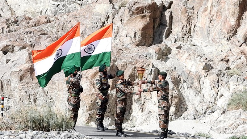 Leh: Victory Flame receives grand reception