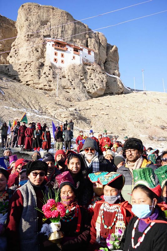 Prahlad Patel visits Mulbekh Monastery in Kargil