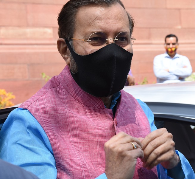 Prakash Javadekar in Parliament House