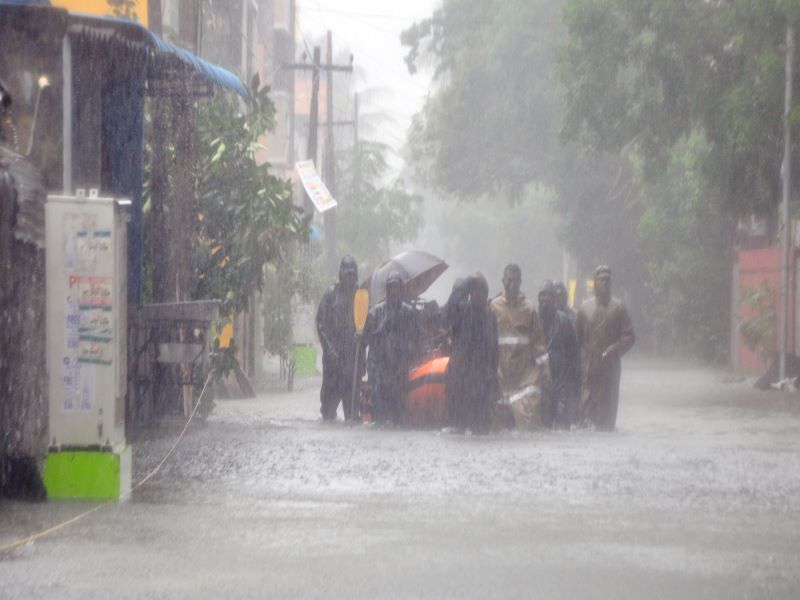 Rainwater floods large parts of Chennai