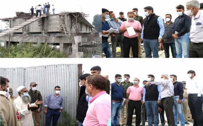 Jammu and Kashmir: DC Srinagar inspects under construction Noor Jehan Bridge at Qamarwari