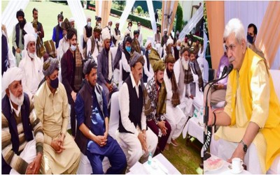 Jammu and Kashmir: LG Manoj Sinha interacts with Gujjar-Bakarwal community members