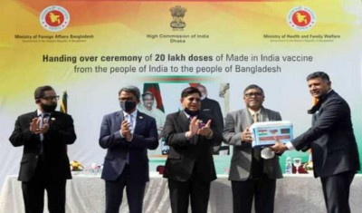 India officially hands over 20 lakh Covid-19 vaccine to Bangladesh