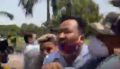 Tibetan Youth Congress members demonstrate in New Delhi against centenary celebrations of the Chinese Communist Party