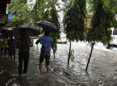 Glimpses of waterlogged roads after heavy rains in Kolkata