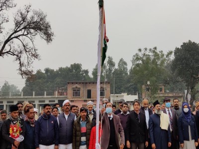 Construction of Dhannipur Ayodhya mosque formally launched with tricolour hoisting