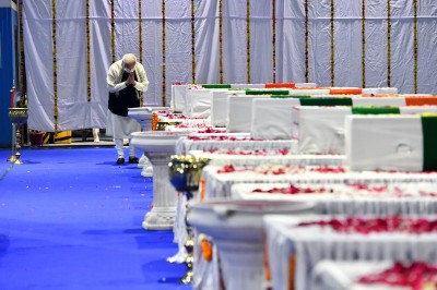 PM Modi pays tribute to General Bipin Rawat, others at Delhi's Palam Air Force base