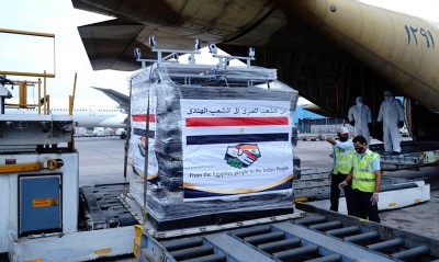Shipment of medical equipment reach Delhi from Egypt