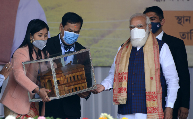 Assam: Naredra Modi distributes land patta to landless people during public meeting