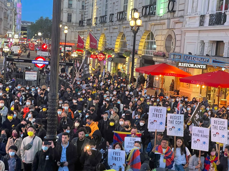 Protests against Chinese Communist Party in London
