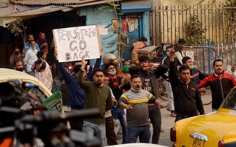 In Images: BJP leader Suvendu Adhikari's mega roadshow in Kolkata