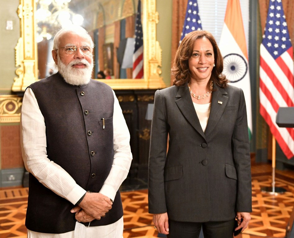 PM Modi in USA, meets Kamala Harris