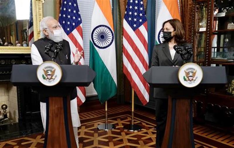 PM Modi in USA, meets Kamala Harris