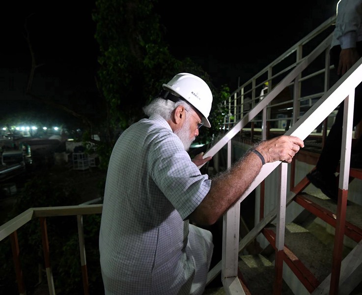 PM Modi inspecting the construction site of new Parliament building 