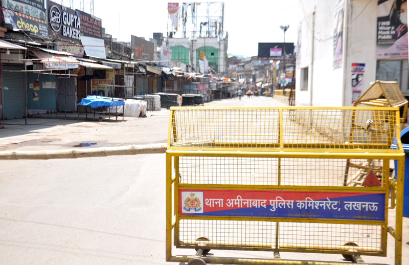 Anti-Covid lockdown in Lucknow