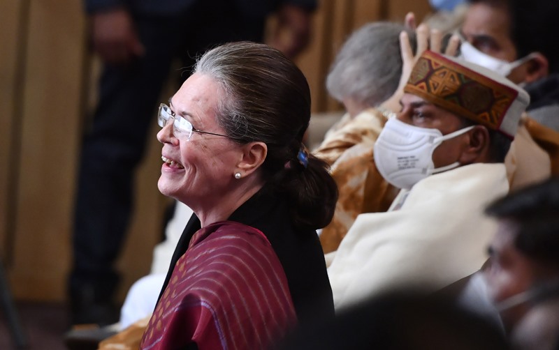 Sonia Gandhi addresses closing ceremony of an event to mark victory of Bangladesh Liberation War in Delhi