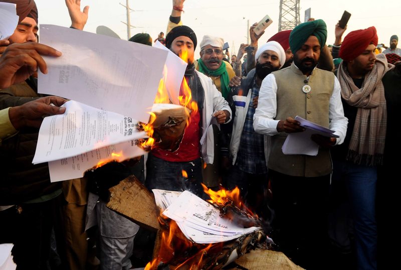 Farmers celebrating Lohri