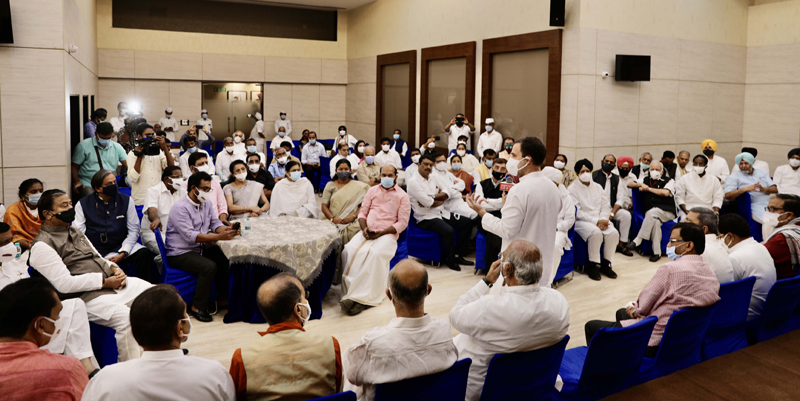 Rahul Gandhi meets opposition parties' leaders in Delhi