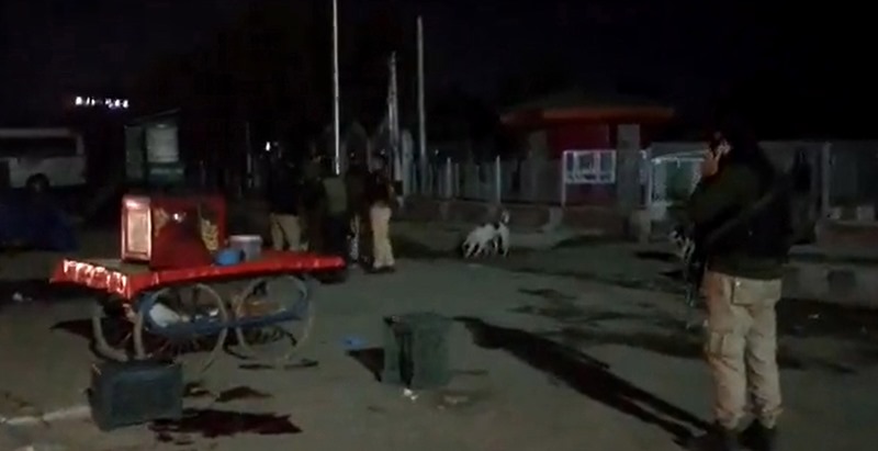 J&K Police inspect spot at Srinagar's Eidgah area where militants shot dead vendor
