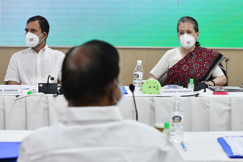Sonia Gandhi at CWC meeting in New Delhi