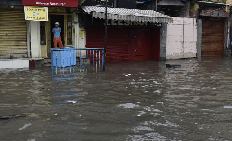 Glimpses of waterlogged roads after heavy rains in Kolkata