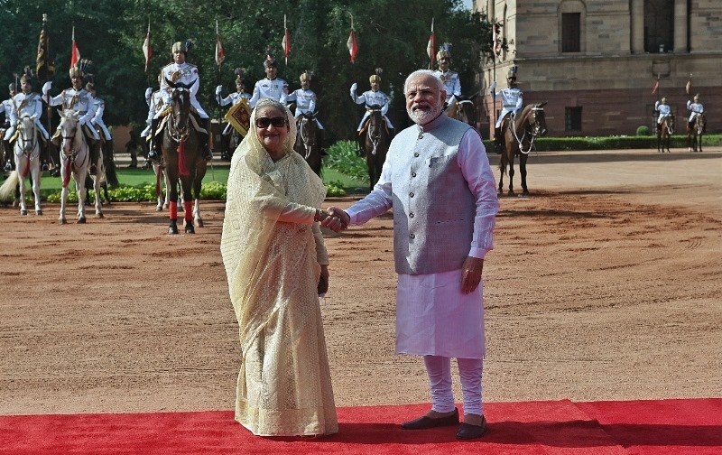 PM Modi receives Sheikh Hasina in New Delhi