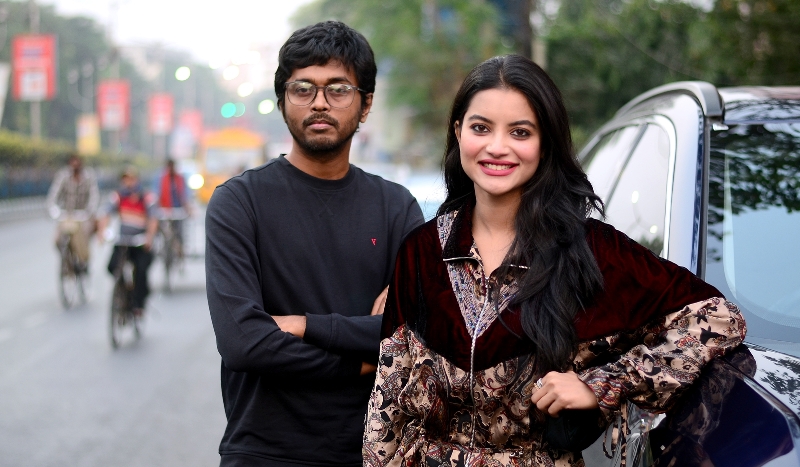 Bangladesh director Mejbaur Rahman Sumon, actor Nazifa Tushi in Kolkata for Hawa