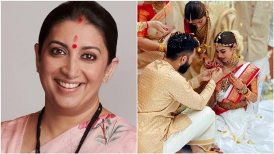 Smriti Irani wishes on-screen daughter Mouni Roy on her wedding with Suraj Nambiar