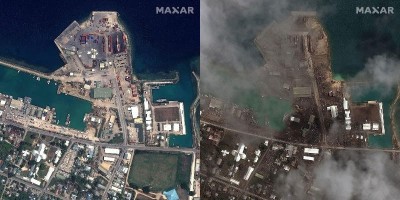 Maxar's aerial images show extent of damage from volcanic eruption and tsunami in Tonga