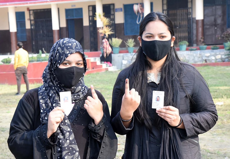Glimpses of voting for assembly polls in UP, Uttarakhand and Goa