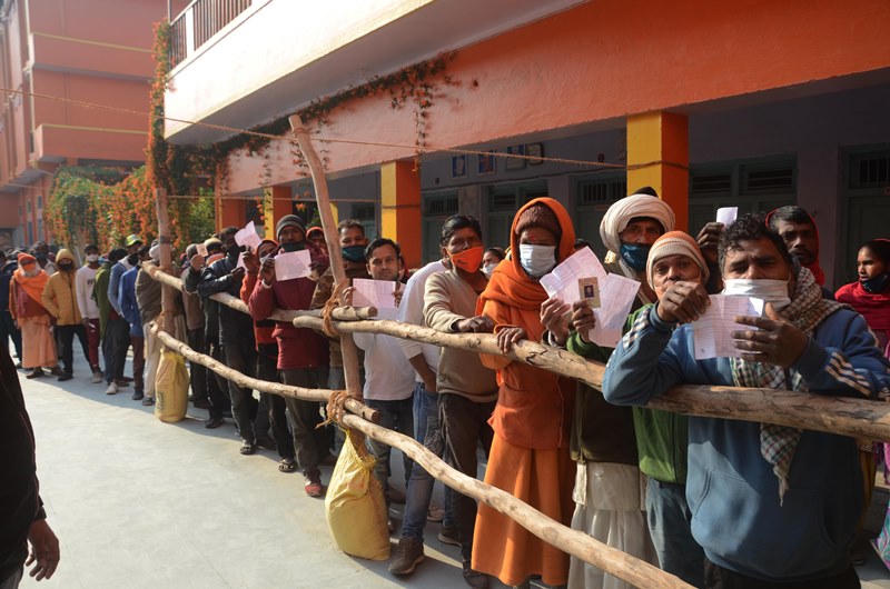 Glimpses of voting for assembly polls in UP, Uttarakhand and Goa