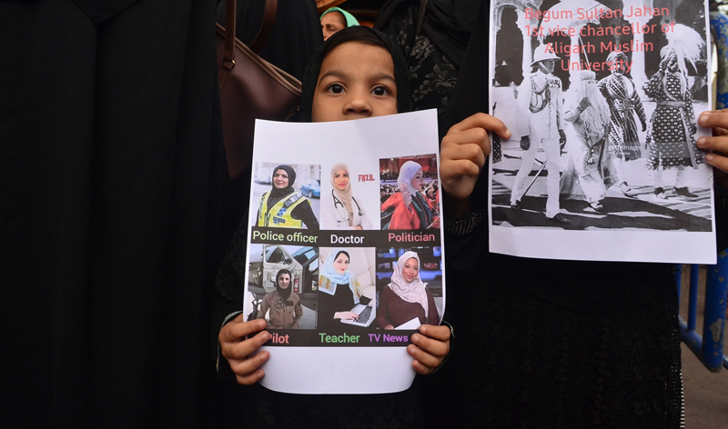 Students in Kolkata protest against hijab ban in Karnataka schools and colleges