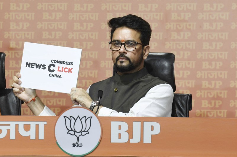 Anurag Thakur addresses media in Delhi