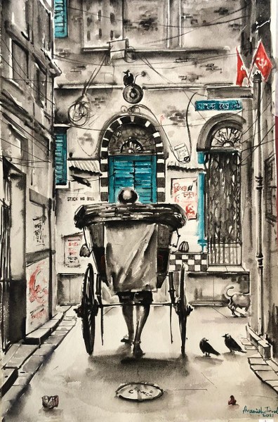 In images art exhibition 'Paints & Strokes' celebrating Kolkata's rich heritage