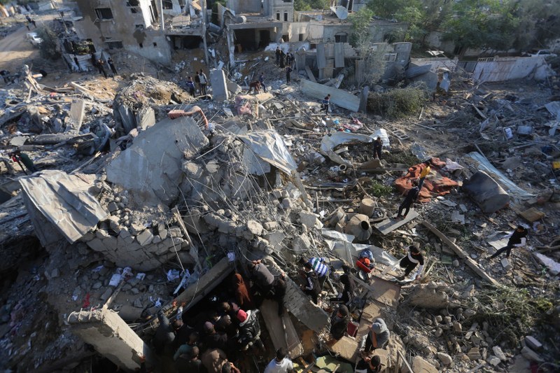 In image Israeli strike in southern Gaza