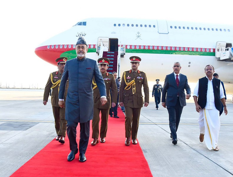 Sultan of Oman Haitham Bin Tarik arrives in India