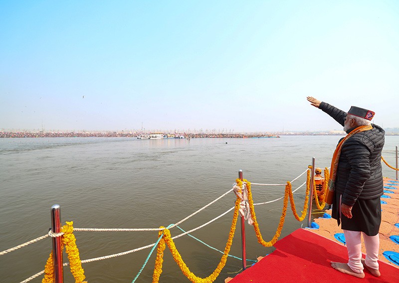 In Images: PM Modi takes holy dip at Maha Kumbh Mela in Prayagraj