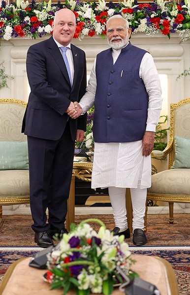 In Images: Modi meets New Zealand PM Christopher Luxon in New Delhi