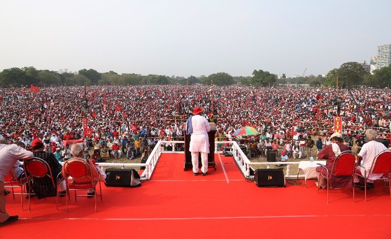Left organisations host rally at iconic Brigade Parade Ground in Kolkata