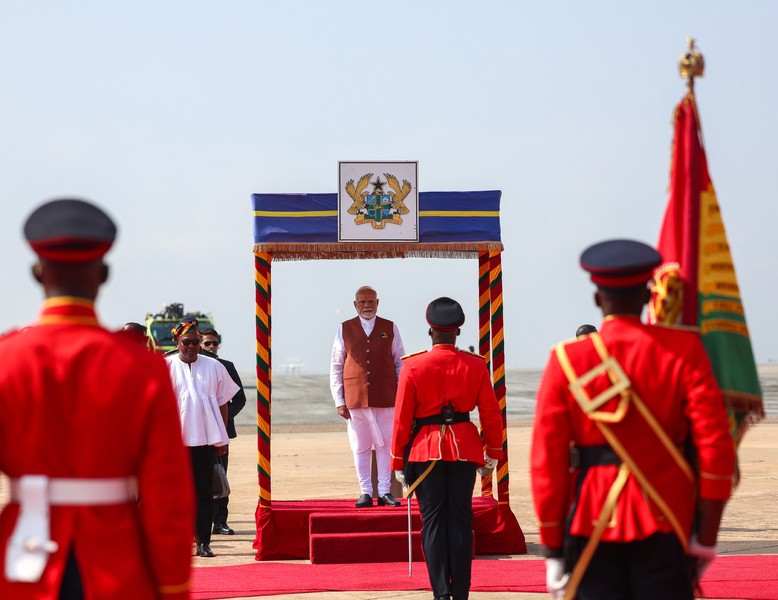 In Images: PM Modi receives Guard of Honour in Ghana