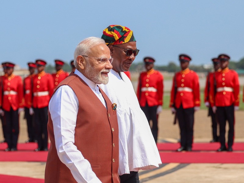 In Images: PM Modi receives Guard of Honour in Ghana