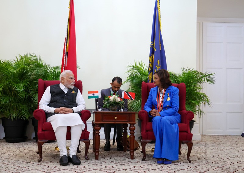 In Images: PM Modi holds bilateral meeting with Trinidad & Tobago Prez