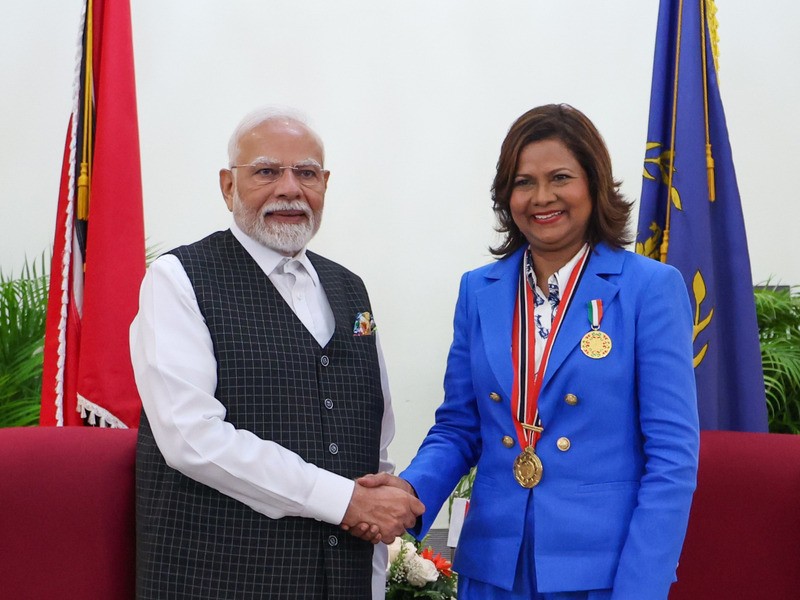 In Images: PM Modi holds bilateral meeting with Trinidad & Tobago Prez