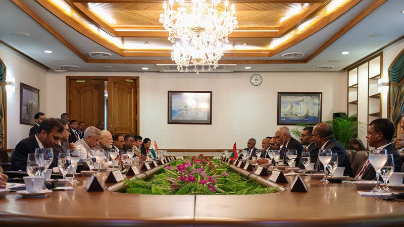 In Images: PM Modi meets Maldives President ahead of deliberations