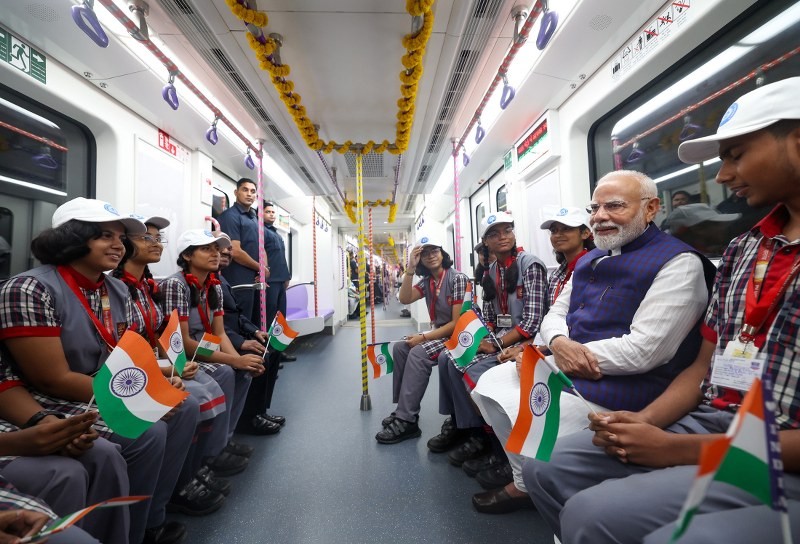 In images: PM Modi undertakes metro ride after inaugurating three new routes in Kolkata