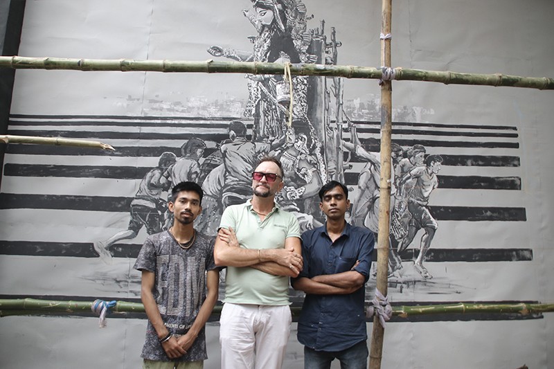 In Images: French artist collaborates with Kolkata Durga Puja