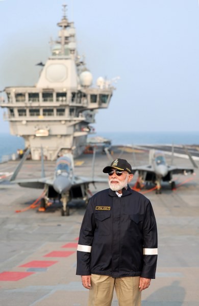 In Images: PM Modi celebrates Diwali with Navy personnel at INS Vikrant